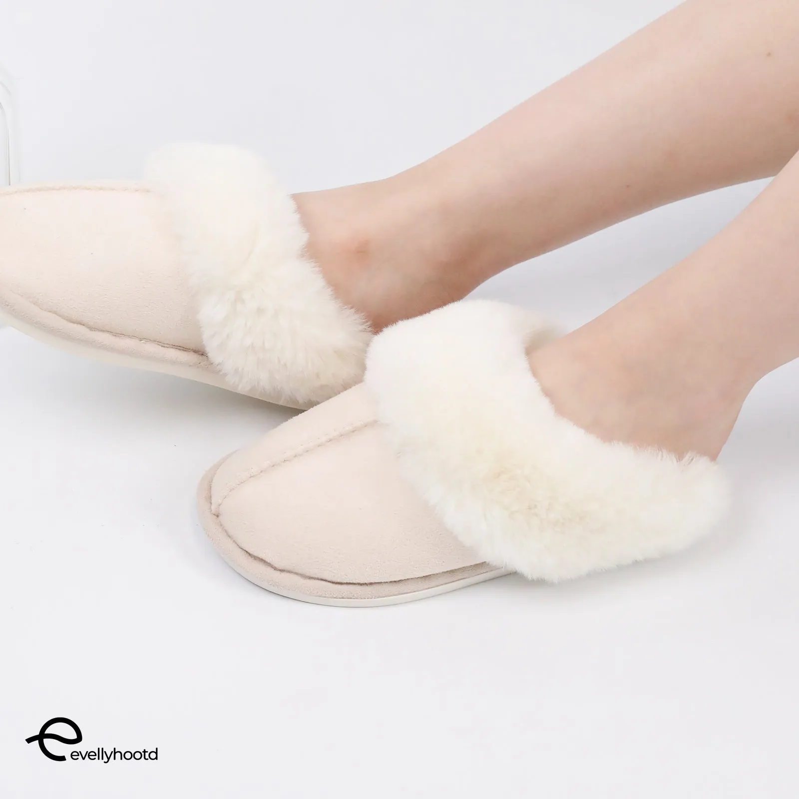 #8666 Warm Fleece Slippers Soft Comfy Plush Home Slippers
