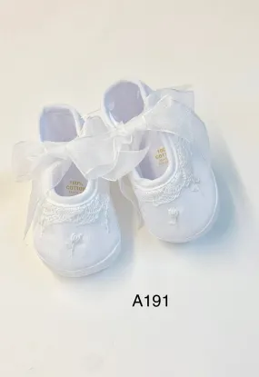 A191 Sweet  Baby Girl White Shoes: 3