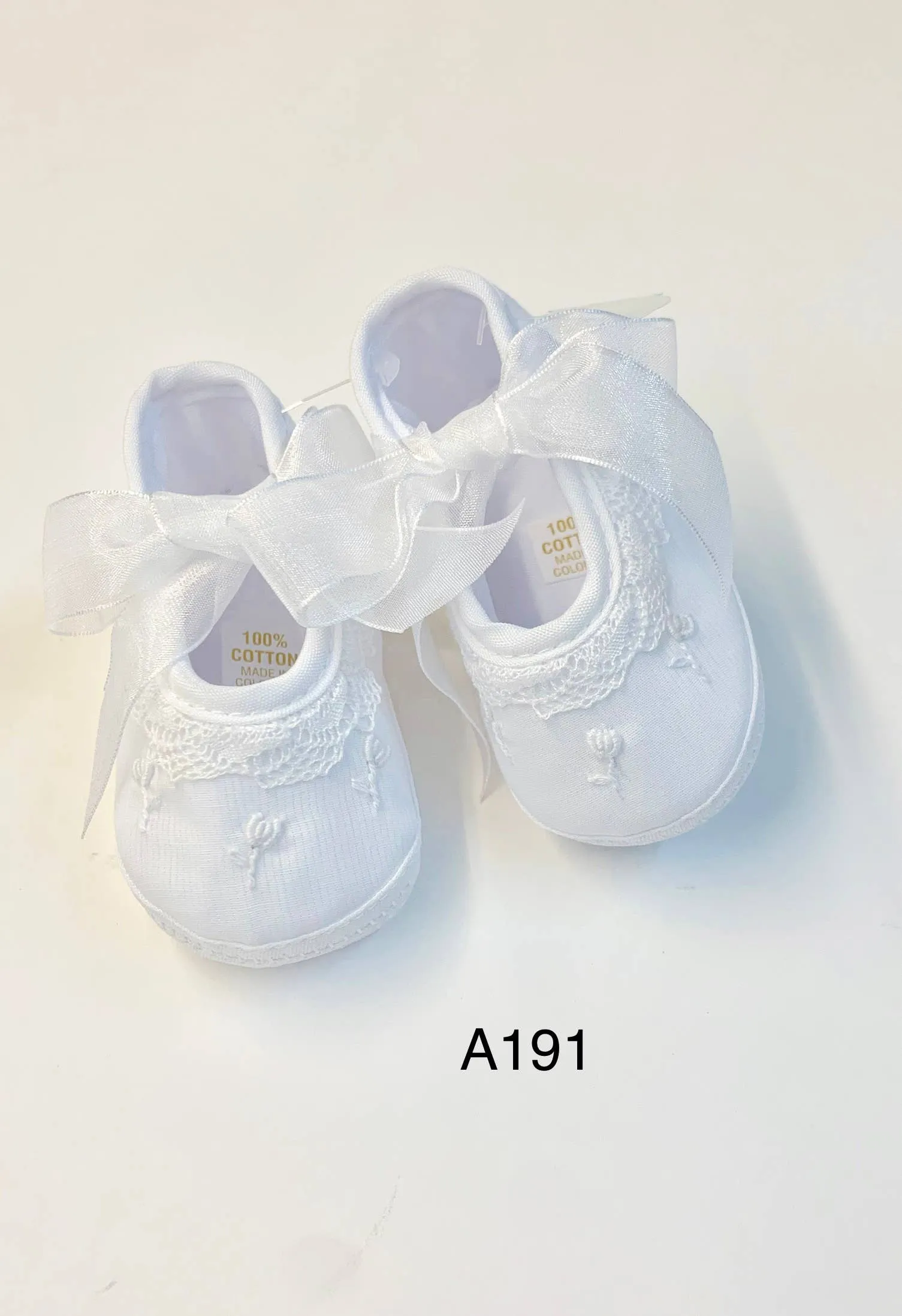 A191 Sweet  Baby Girl White Shoes: 3