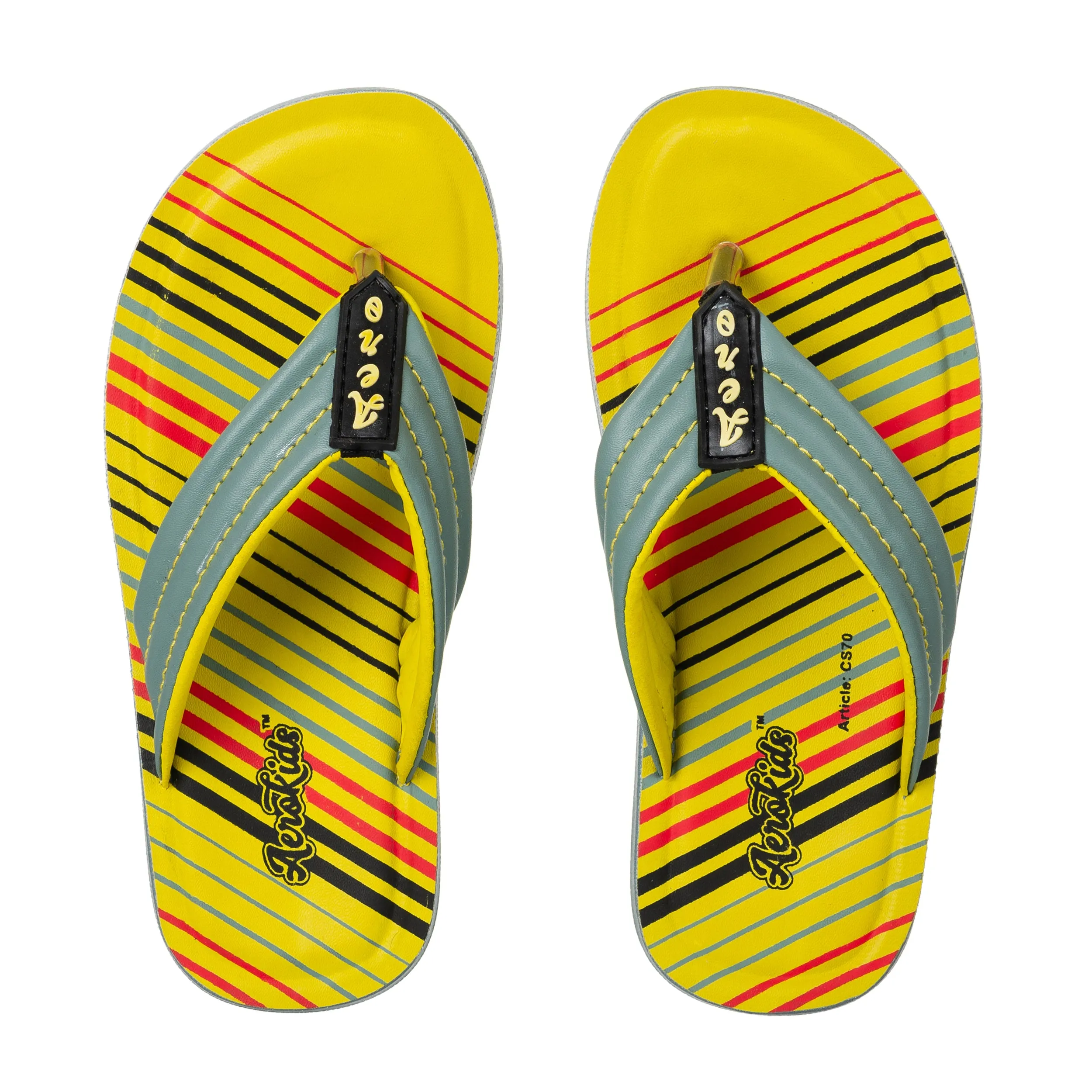 Aerokids Boys Green V Shape Lightweight Sandal with Printed Insole (CS70_GREEN)
