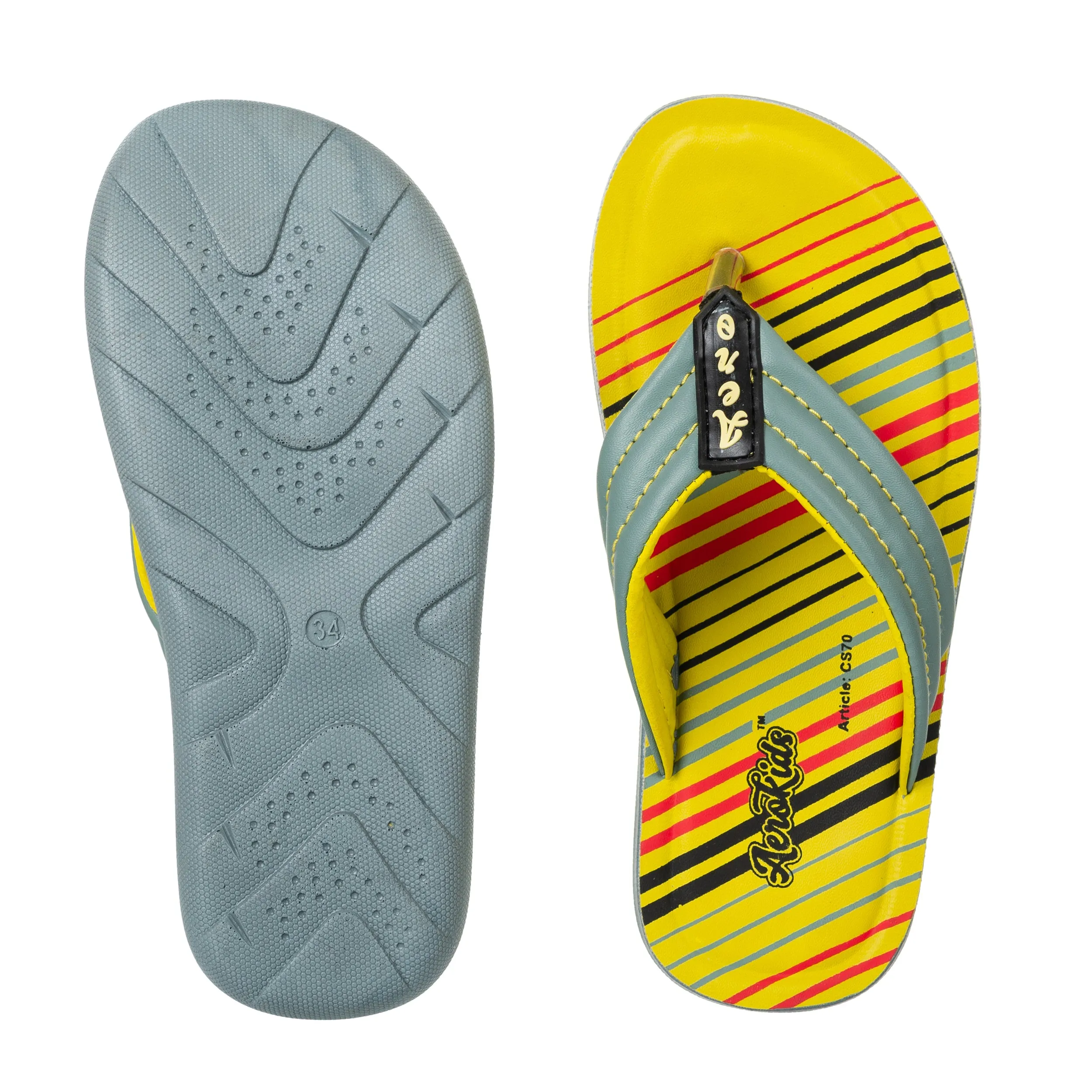 Aerokids Boys Green V Shape Lightweight Sandal with Printed Insole (CS70_GREEN)