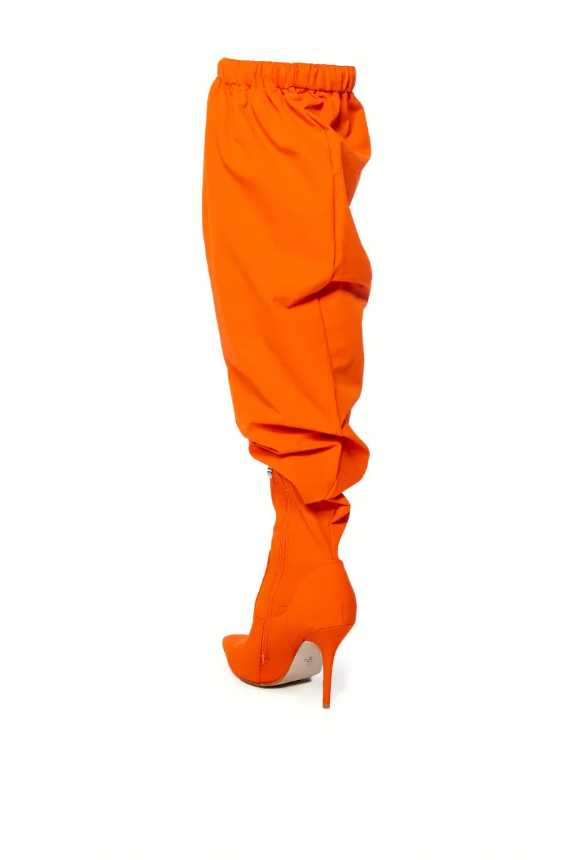 AZALEA WANG MANTIS BAGGY THIGH HIGH BOOT IN ORANGE