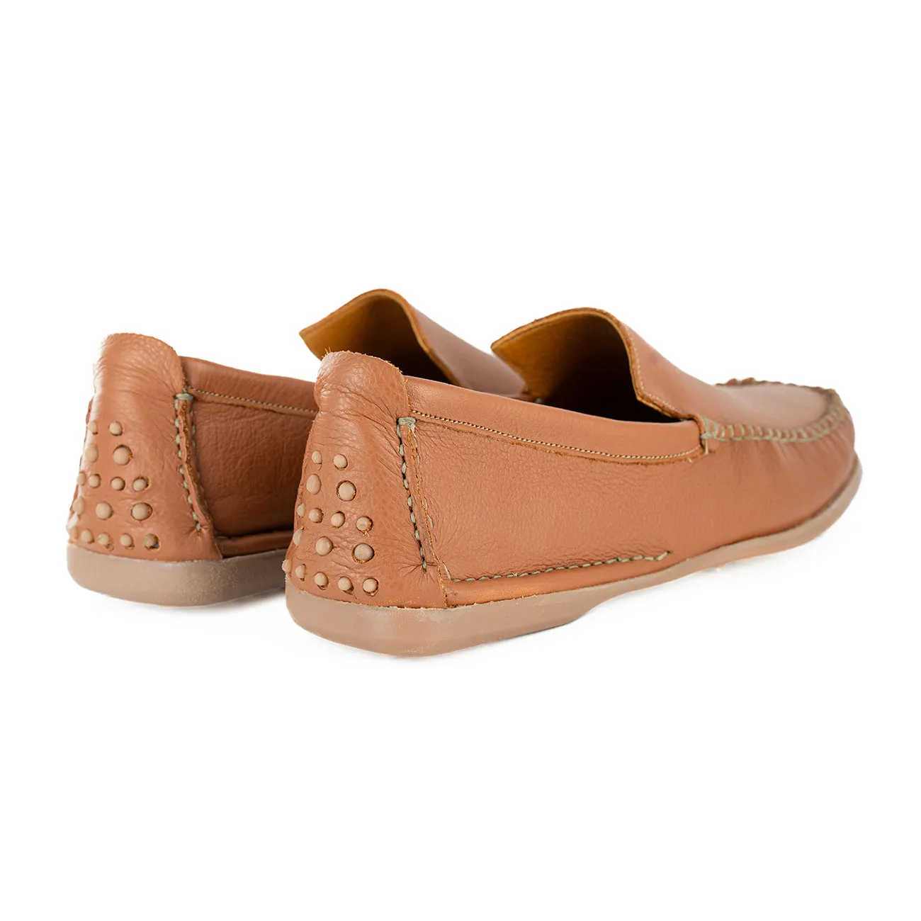 Banakho : Mens Leather Moccasin in Oak Natan