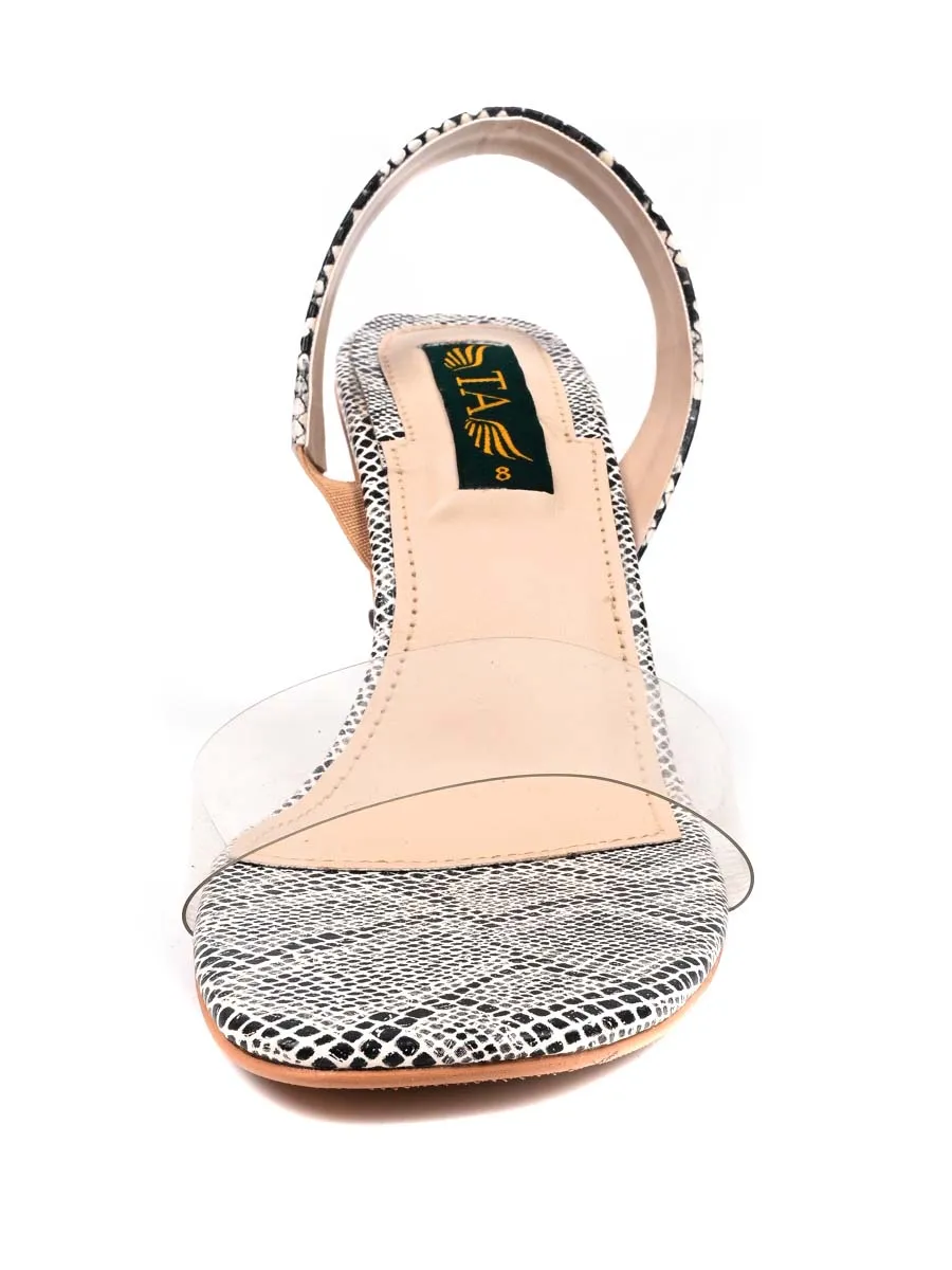 Black & white Block heel sandal