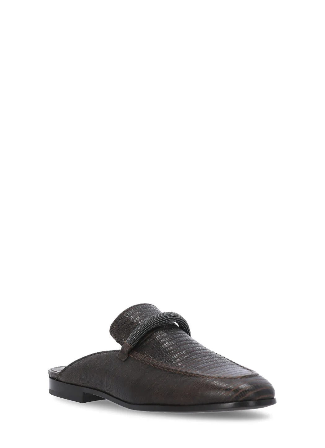 Brunello Cucinelli Embossed Slip-On Mules
