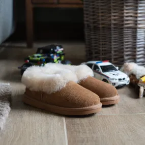 Children's 'Lottie' Sheepskin Slippers - Chestnut