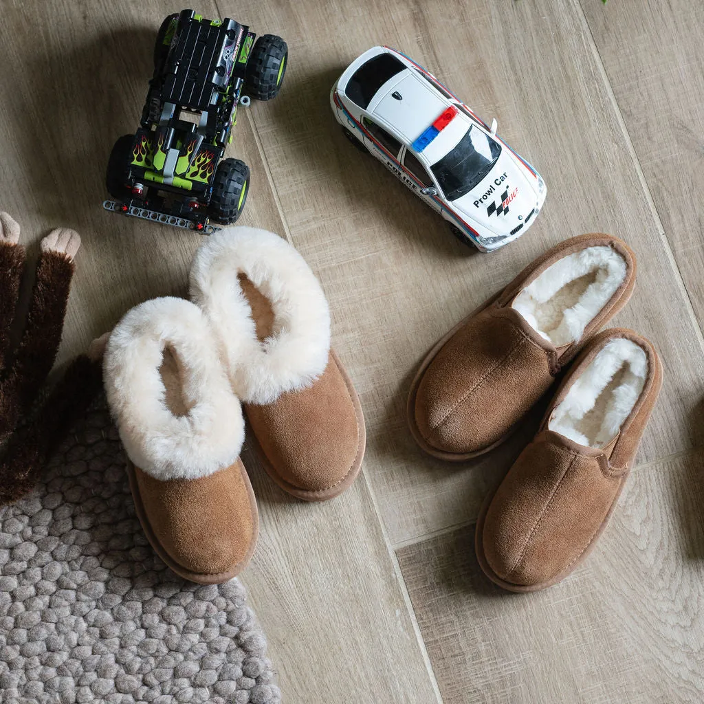 Children's 'Lottie' Sheepskin Slippers - Chestnut