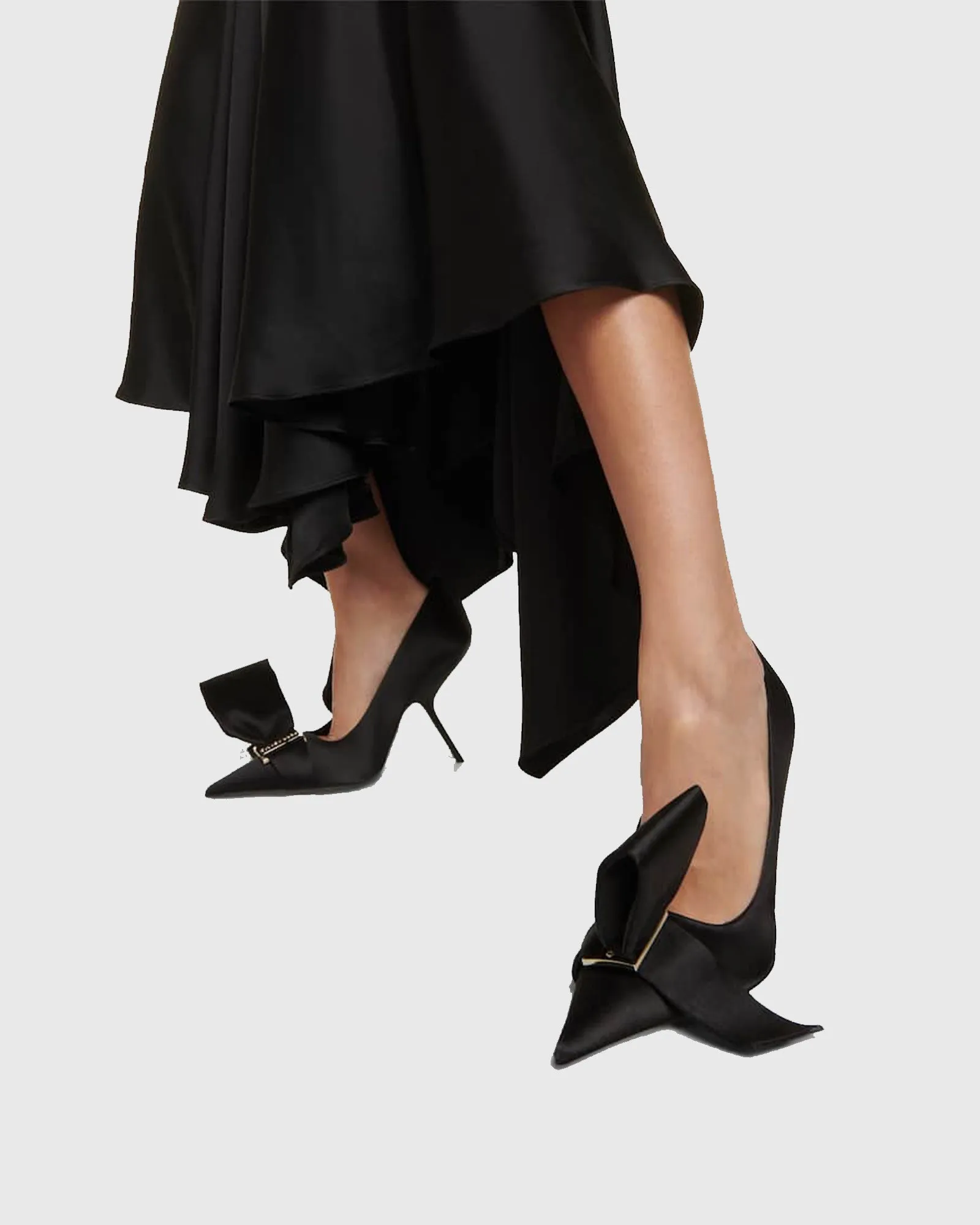 Concetta Bow Heterotypic Heels In Black