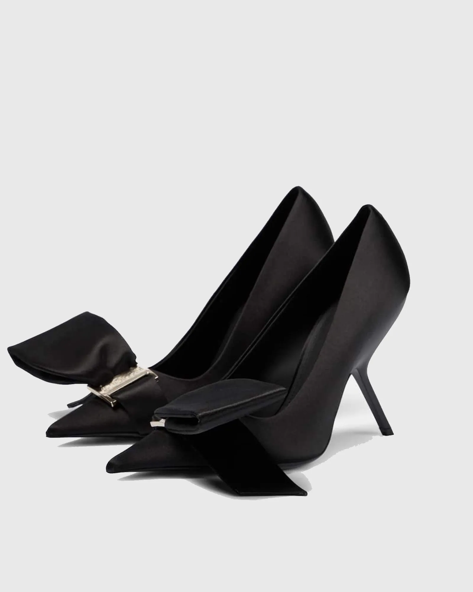 Concetta Bow Heterotypic Heels In Black