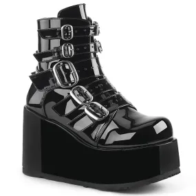 CONCORD-57 Demoniacult Alternative Footwear Women's Patent Buckle Ankle Boots