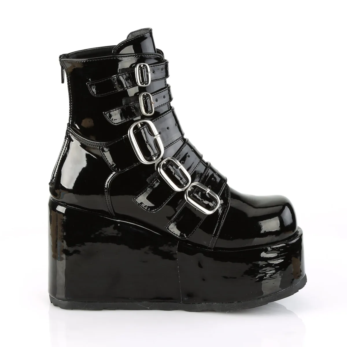 CONCORD-57 Demoniacult Alternative Footwear Women's Patent Buckle Ankle Boots