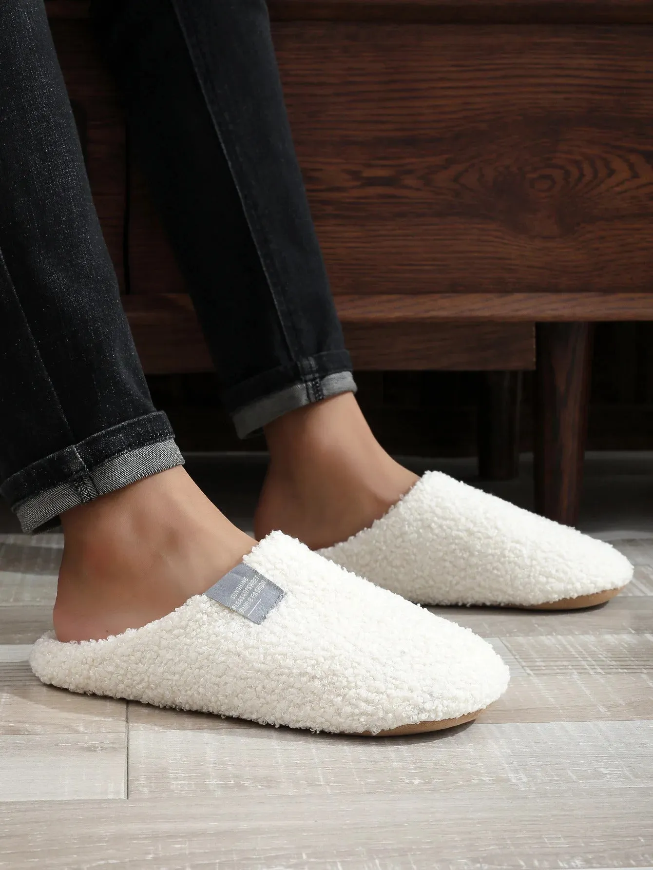 Couples Home Slippers Soft Fur Slippers Warm Indoor Flat Slides Nonslip Cotton Shoes Bedroom Light Slience Flats Floor Shoes