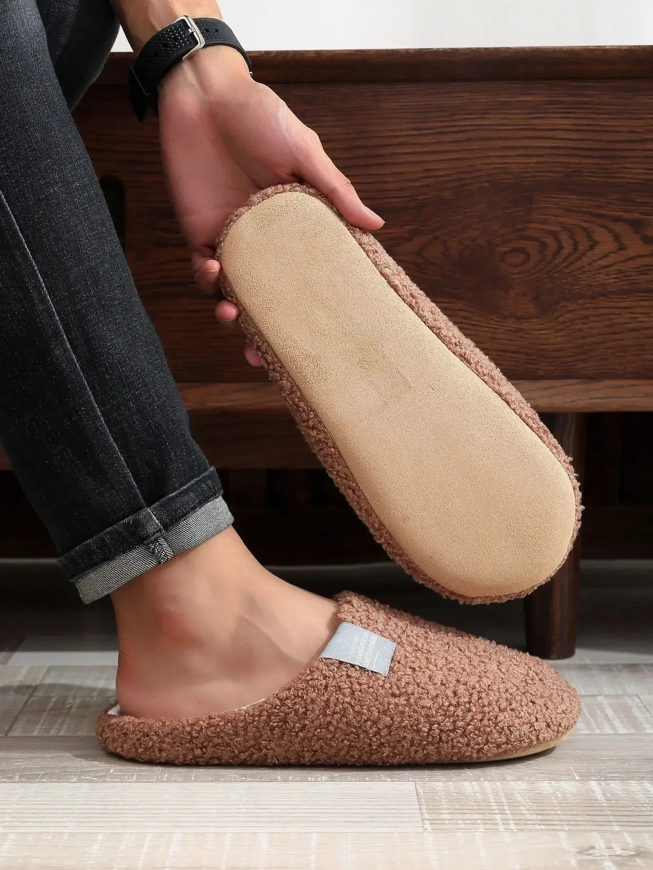 Couples Home Slippers Soft Fur Slippers Warm Indoor Flat Slides Nonslip Cotton Shoes Bedroom Light Slience Flats Floor Shoes