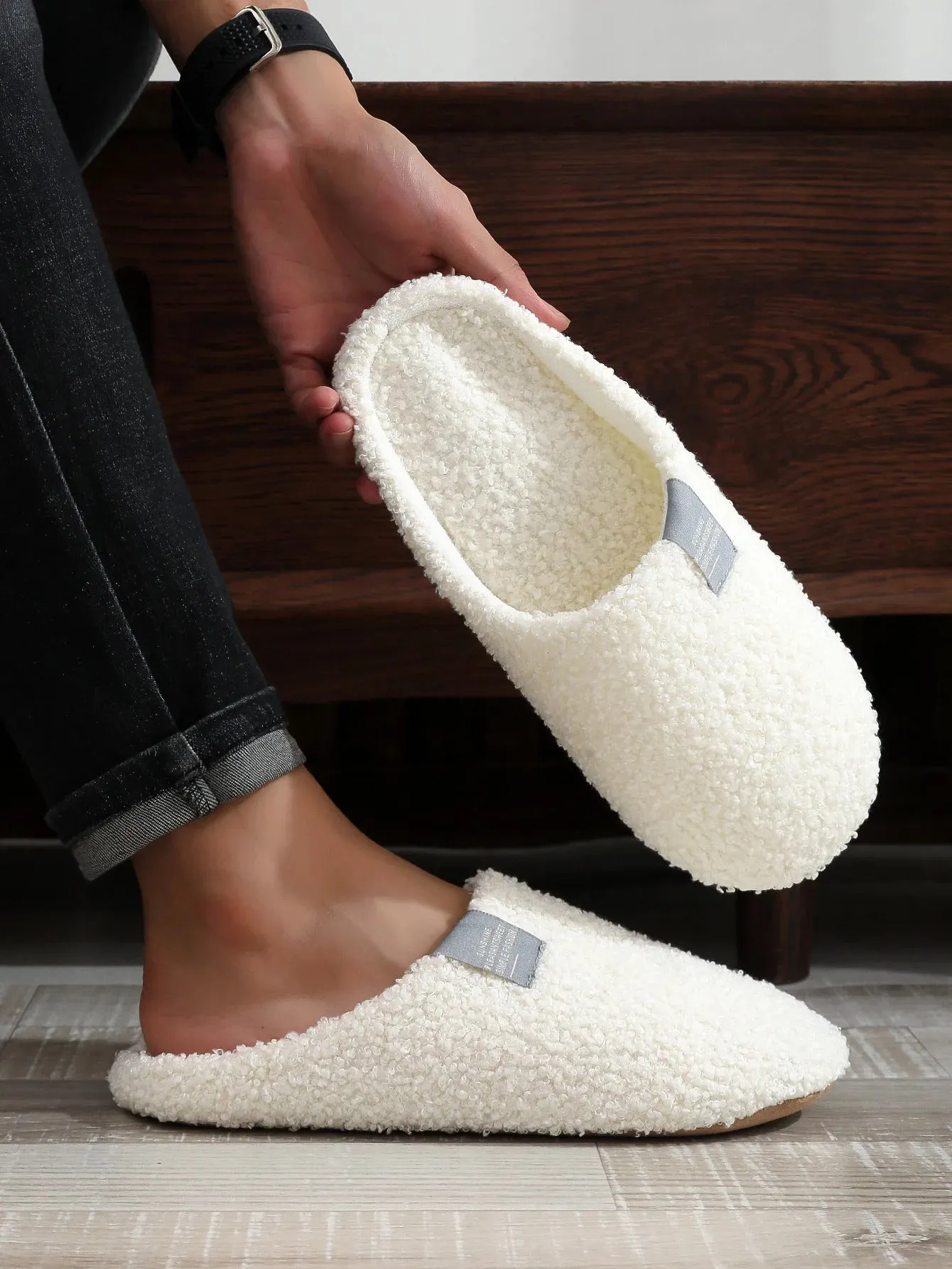 Couples Home Slippers Soft Fur Slippers Warm Indoor Flat Slides Nonslip Cotton Shoes Bedroom Light Slience Flats Floor Shoes