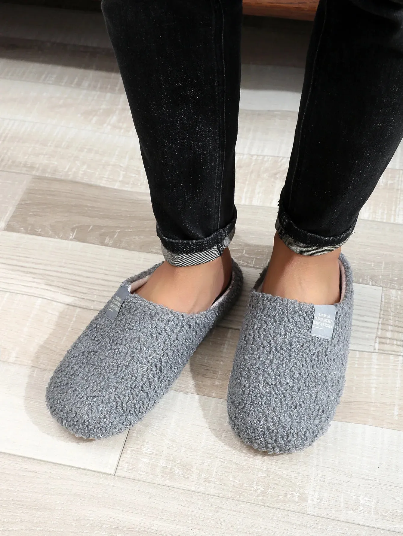 Couples Home Slippers Soft Fur Slippers Warm Indoor Flat Slides Nonslip Cotton Shoes Bedroom Light Slience Flats Floor Shoes