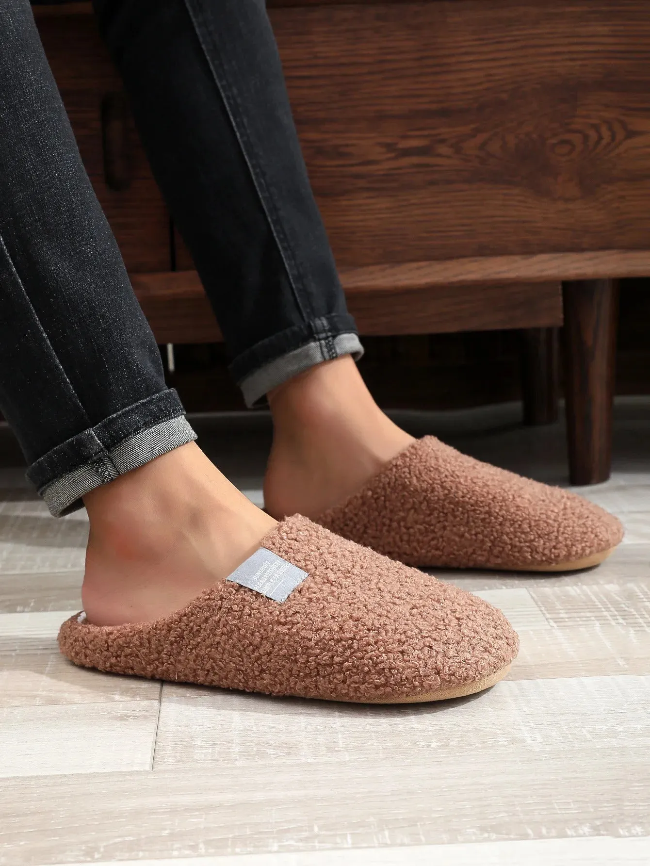 Couples Home Slippers Soft Fur Slippers Warm Indoor Flat Slides Nonslip Cotton Shoes Bedroom Light Slience Flats Floor Shoes