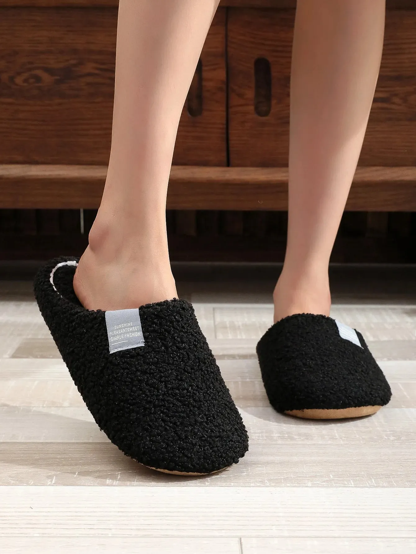 Couples Home Slippers Soft Fur Slippers Warm Indoor Flat Slides Nonslip Cotton Shoes Bedroom Light Slience Flats Floor Shoes