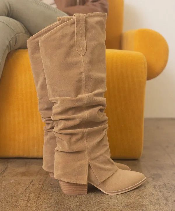 Darling Diva Fold-Over Slit Tall Boots