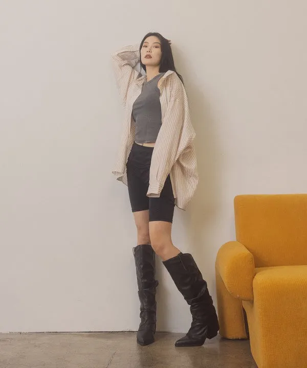Darling Diva Fold-Over Slit Tall Boots