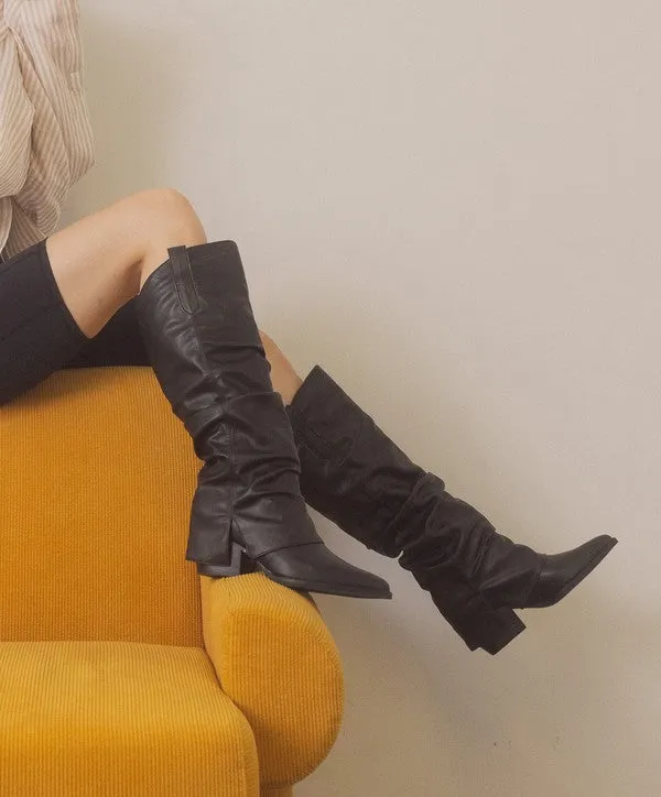 Darling Diva Fold-Over Slit Tall Boots