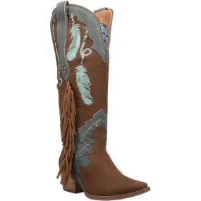 Dingo Women's #Dream Catcher Brown Leather Cowgirl Boots DI 267
