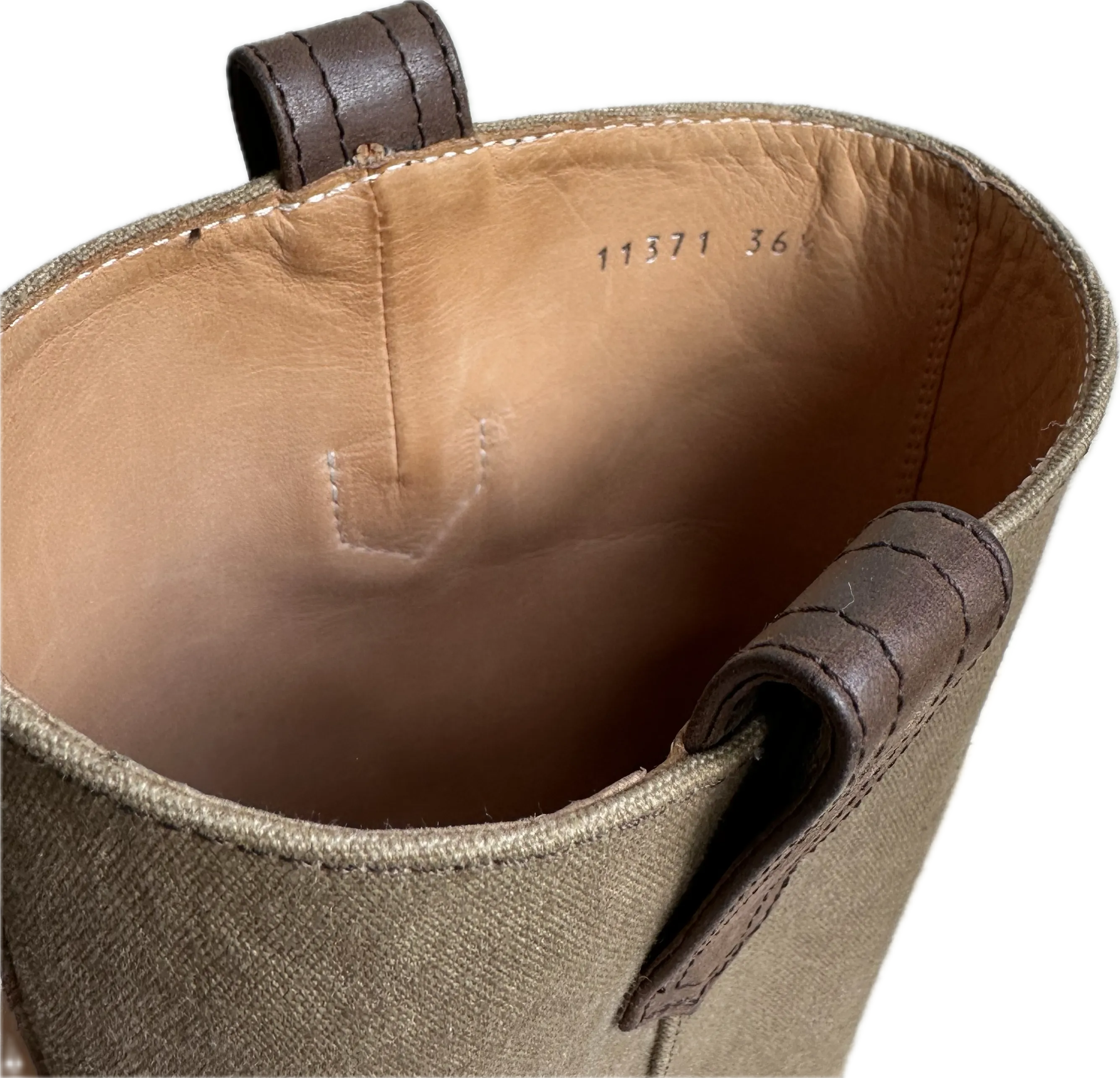 Dries Van Noten Canvas And Leather Knee-High Riding Boots