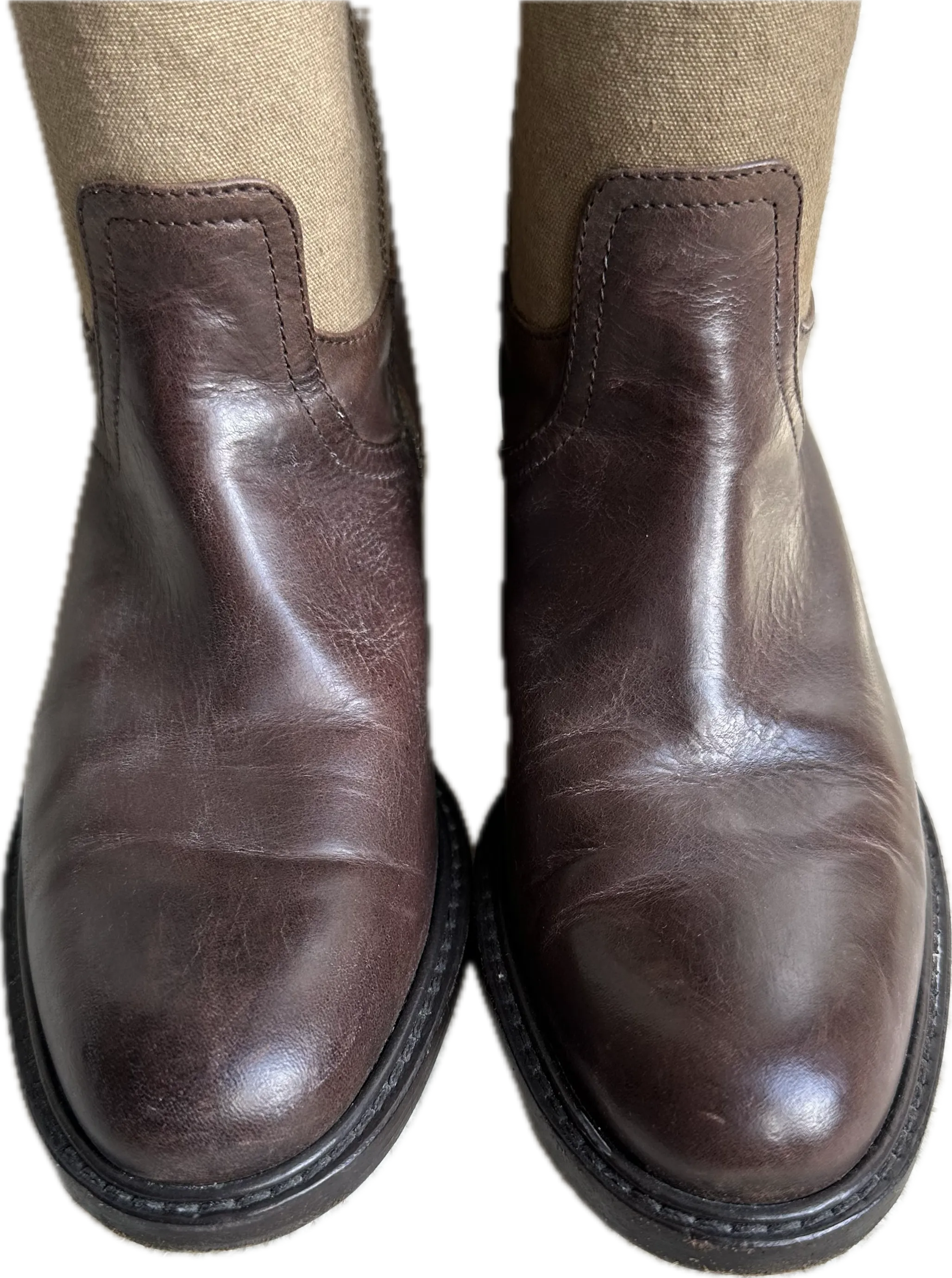 Dries Van Noten Canvas And Leather Knee-High Riding Boots