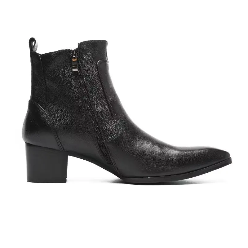 Exotic Serpent Leather Zipper Dress Boots