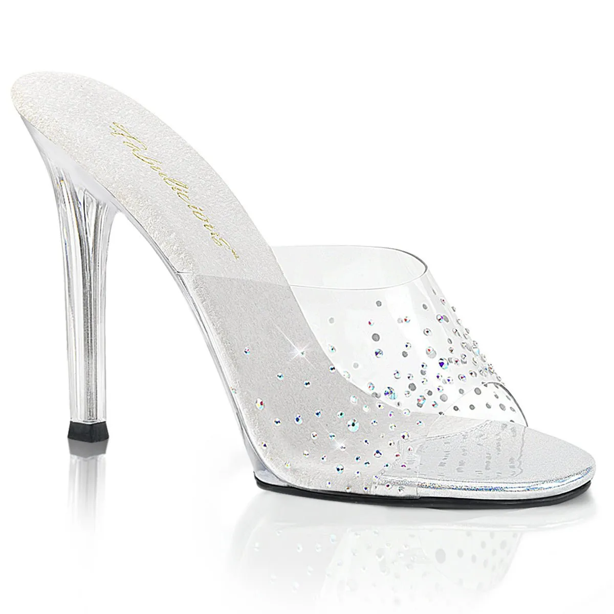 Fabulicious Gala 01SD Womens 4 1/2" Heel, Bikini Posing Competition Slip-On Mules