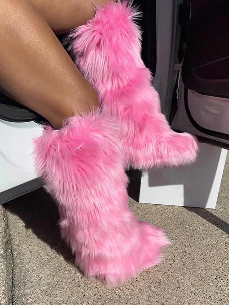 Faux Fur Statement Boots