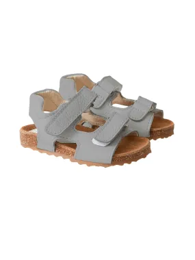 IL GUFO Velcro Strap Leather Sandals in Grey Size 21 Children