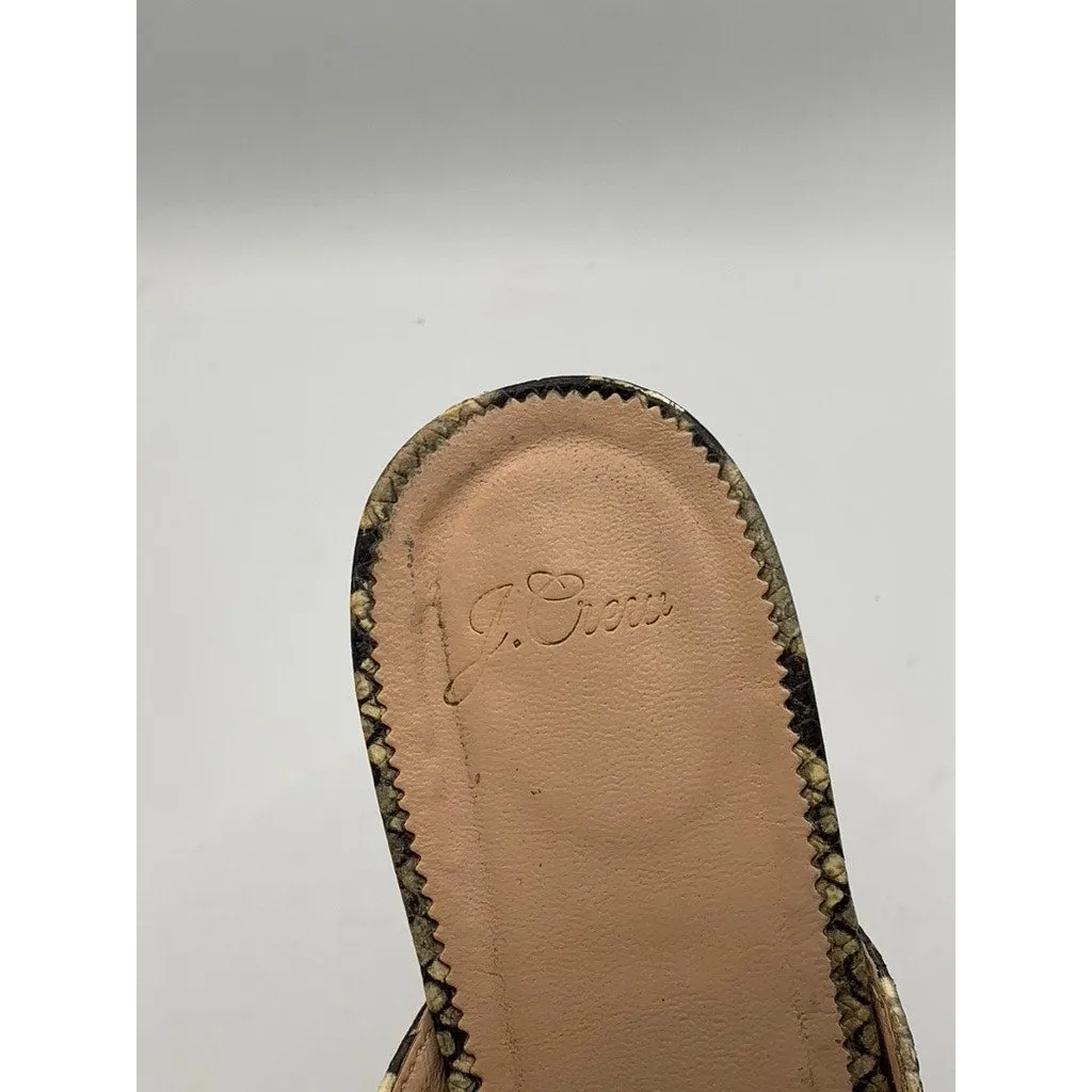 J. CREW Women’s Yan Embossed Snake Skin Academy Penny Almond-Toe Mules SZ 9
