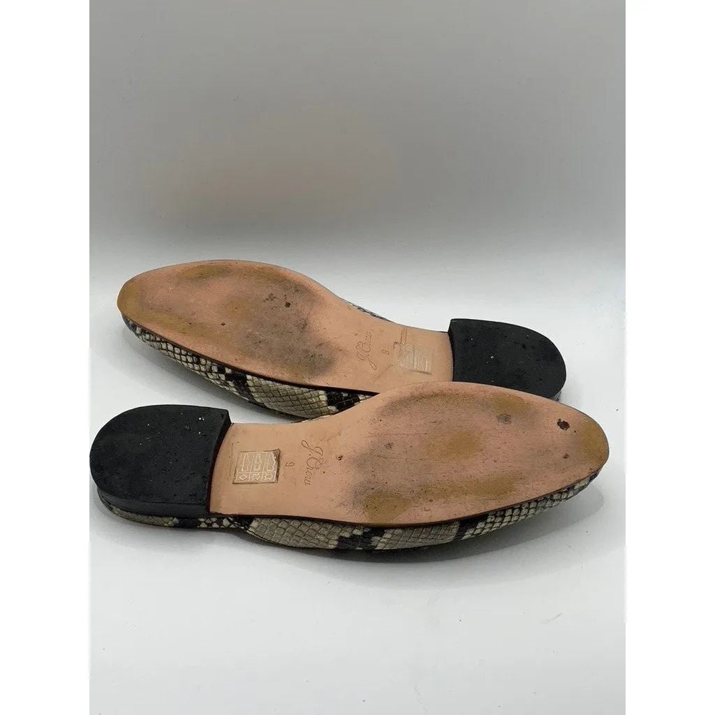 J. CREW Women’s Yan Embossed Snake Skin Academy Penny Almond-Toe Mules SZ 9