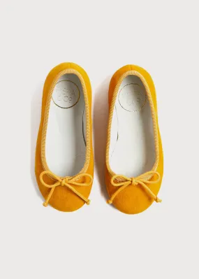 Lace Tie Ballerina Shoes in Sunshine Yellow (24-34EU)
