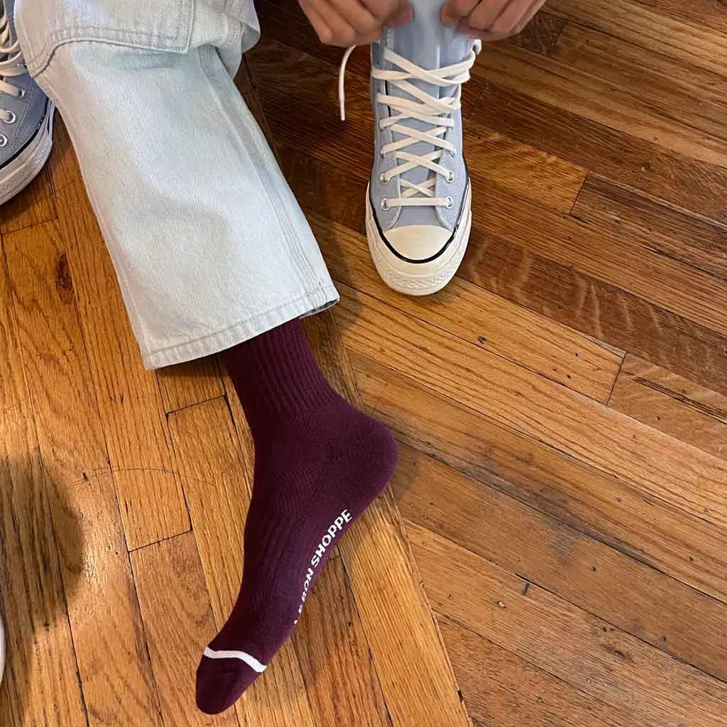LBS Extended Boyfriend Socks - Maroon