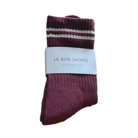 LBS Extended Boyfriend Socks - Maroon