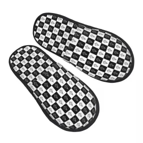 Master Mason Blue Lodge Slipper - Checkered Pattern Square & Compass G