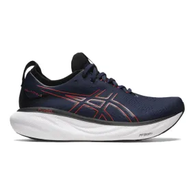 Men's Asics Gel-Nimbus 25, Midnight/Electric Red, 9 D Medium