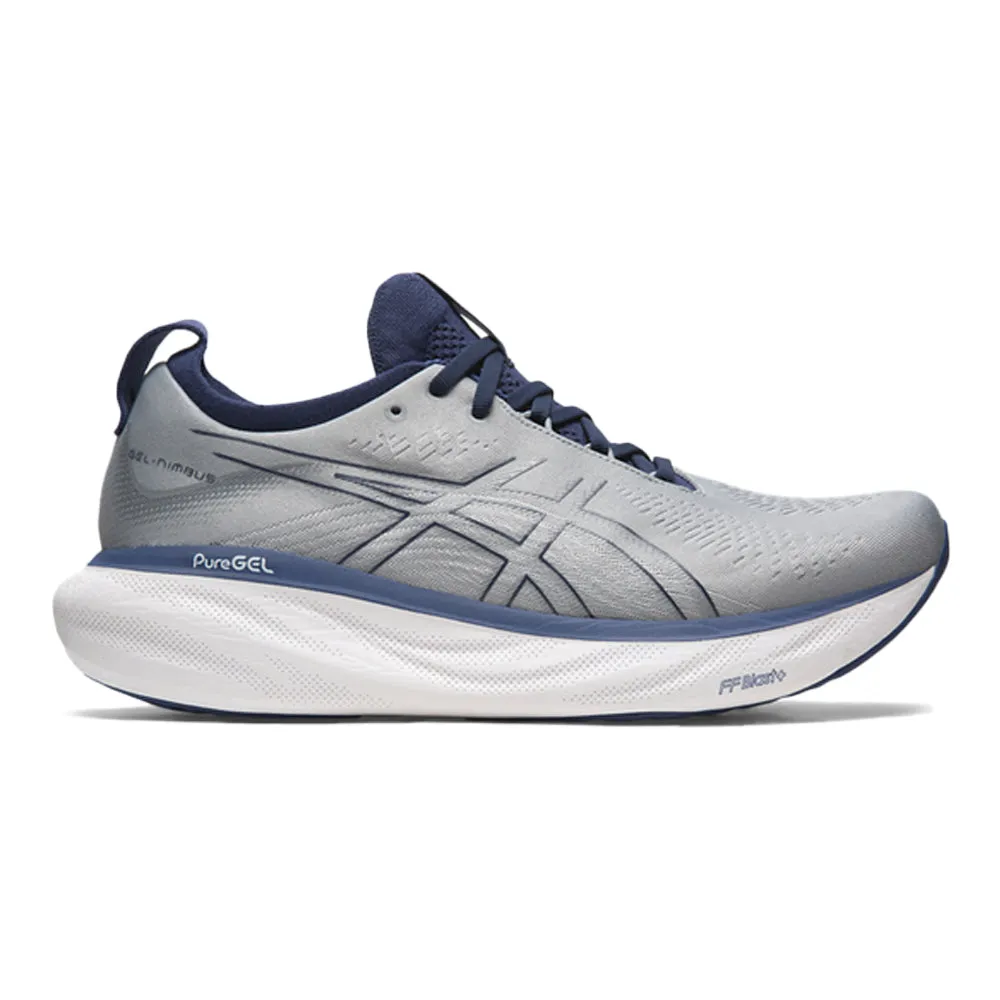 Men's Asics Gel-Nimbus 25, Sheet Rock/Indigo Blue, 7 D Medium