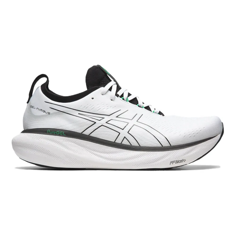 Men's Asics Gel-Nimbus 25, White/Black, 6 D Medium