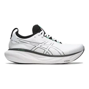 Men's Asics Gel-Nimbus 25, White/Black, 6 D Medium