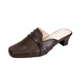 PEERAGE Claudia Women's Wide Width Leather Mules