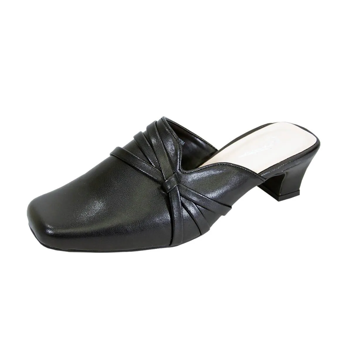 PEERAGE Claudia Women's Wide Width Leather Mules