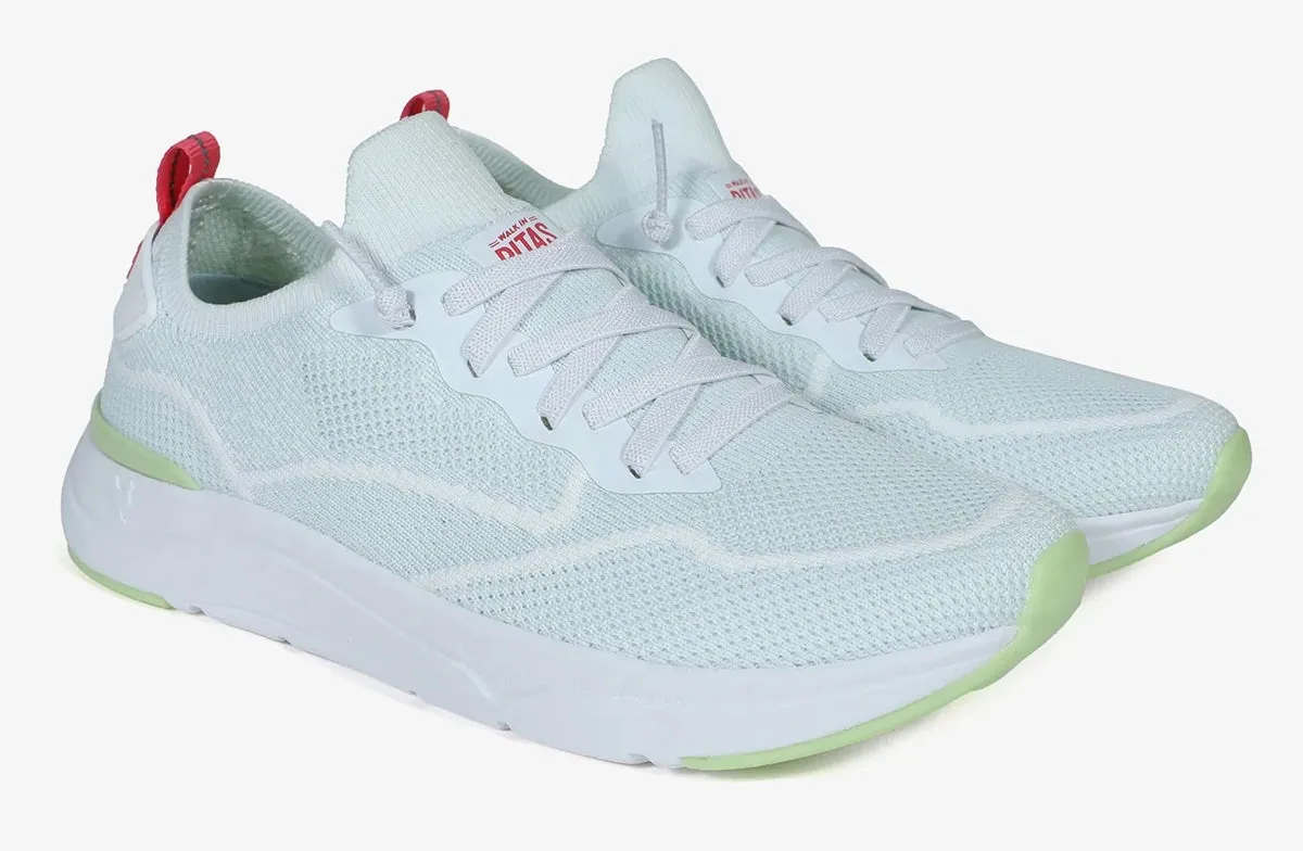 Pitas Womens Cue Memory Foam Trainers - White
