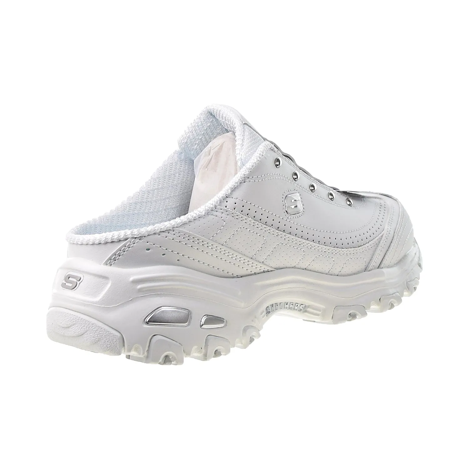 Skechers D'Lites Bright Sky Women's Slip-On Shoes White-Silver