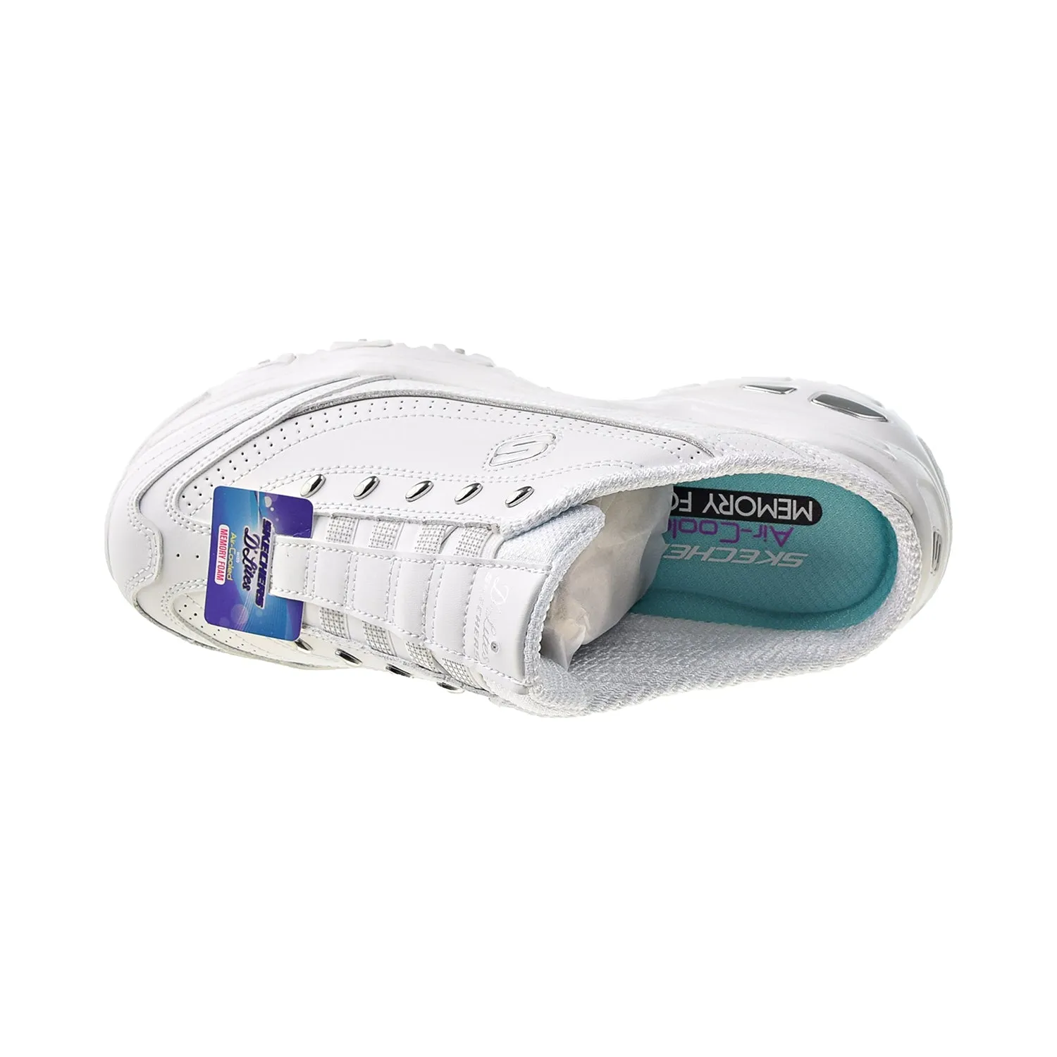 Skechers D'Lites Bright Sky Women's Slip-On Shoes White-Silver