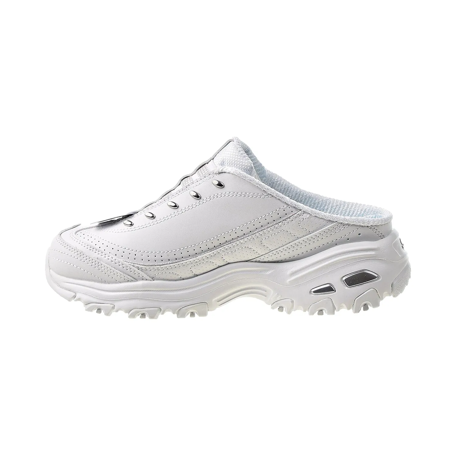 Skechers D'Lites Bright Sky Women's Slip-On Shoes White-Silver
