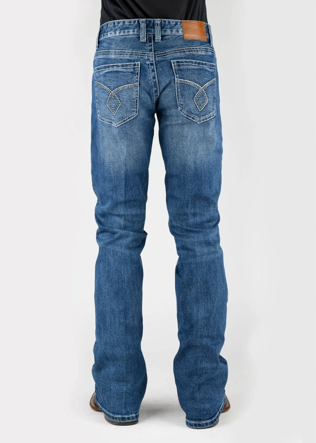 Tin Haul Mens Jagger Fit Diamond Back Blue Cotton Blend Jeans